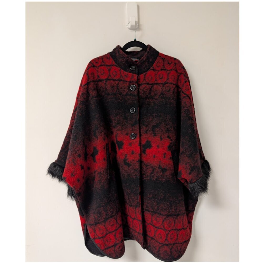 Made in Italy wool faux fur cape